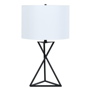 coaster mirio modern metal drum table lamp white and in black