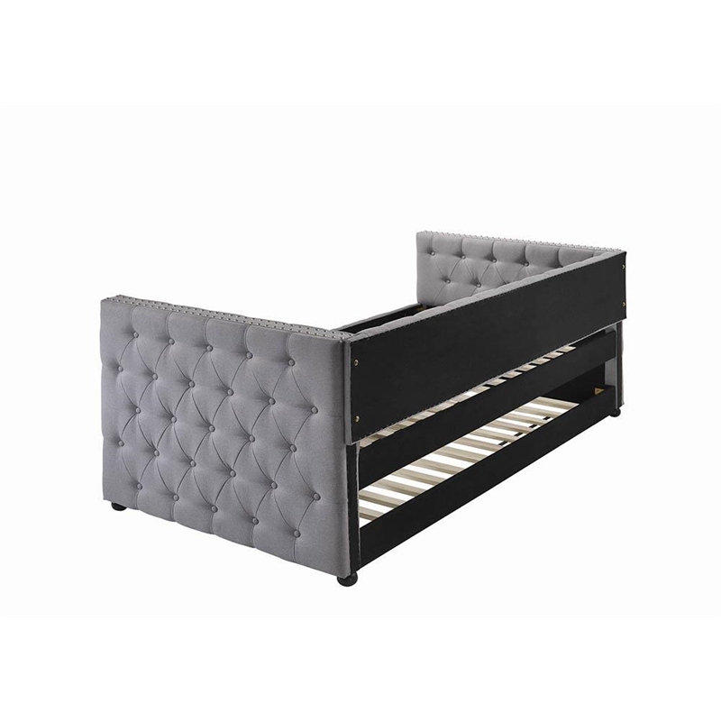 Mockern Upholstered Twin Daybed with Trundle Grey