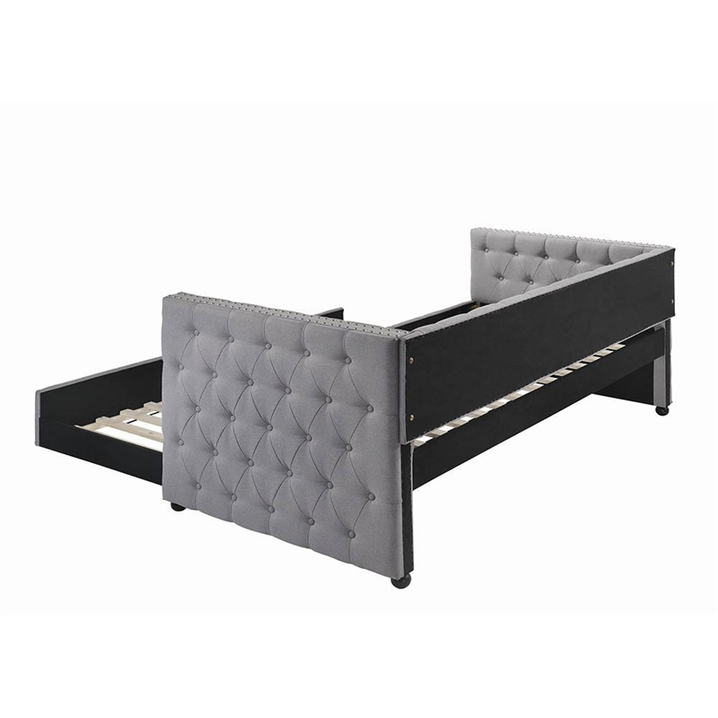 Mockern Upholstered Twin Daybed with Trundle Grey