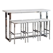 Marmot 4-piece Rectangular Counter Height Table Set Chrome