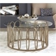 Monett Round Glass Top Coffee Table Chocolate Chrome