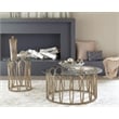 Monett Round Glass Top Coffee Table Chocolate Chrome