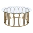 Monett Round Glass Top Coffee Table Chocolate Chrome