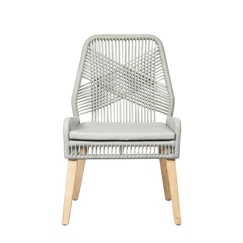Nakia Woven Rope Dining Side Chairs Grey