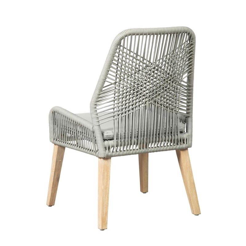 Nakia Woven Rope Dining Side Chairs Grey