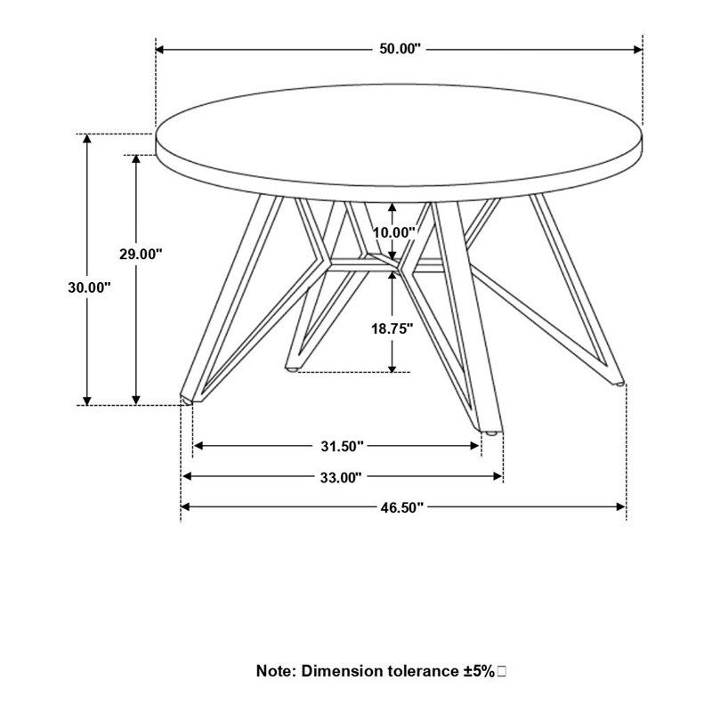 Neil Round 50-inch SmartTop Dining Table Gunmetal