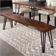 Neve Live Edge Wood Dining Bench Hairpin Legs Grey Sheesham