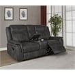 Lawrence Upholstered Padded Arm Reclining Loveseat Charcoal
