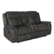 Lawrence Upholstered Padded Arm Reclining Loveseat Charcoal