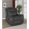Lawrence Upholstered Padded Arm Glider Recliner Charcoal