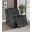 Lawrence Upholstered Padded Arm Glider Recliner Charcoal