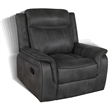 Lawrence Upholstered Padded Arm Glider Recliner Charcoal