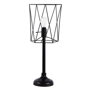 coaster mayfield modern metal slender torch table lamp black