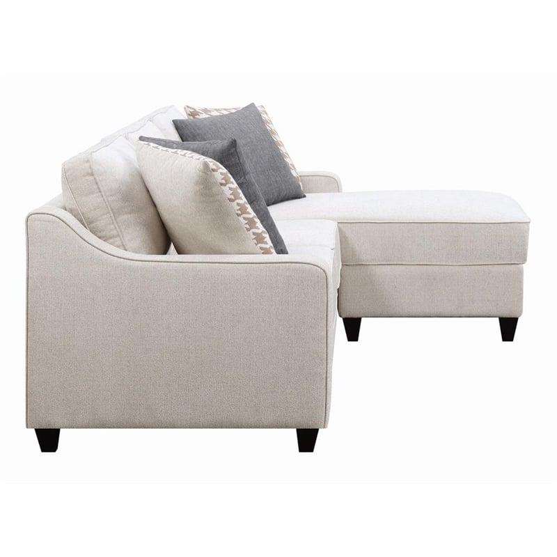Mcloughlin Upholstered Sloped Arm Sectional Sofa Platinum