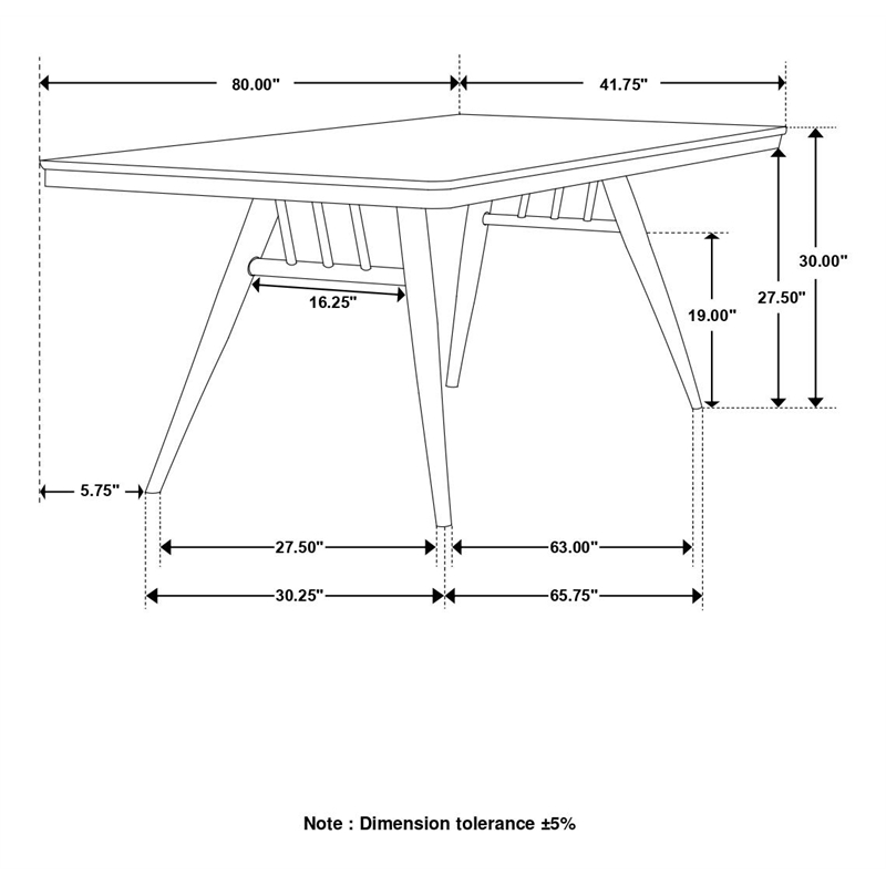 Coaster Wes Rectangular 80-inch Wood Dining Table in Dark Walnut