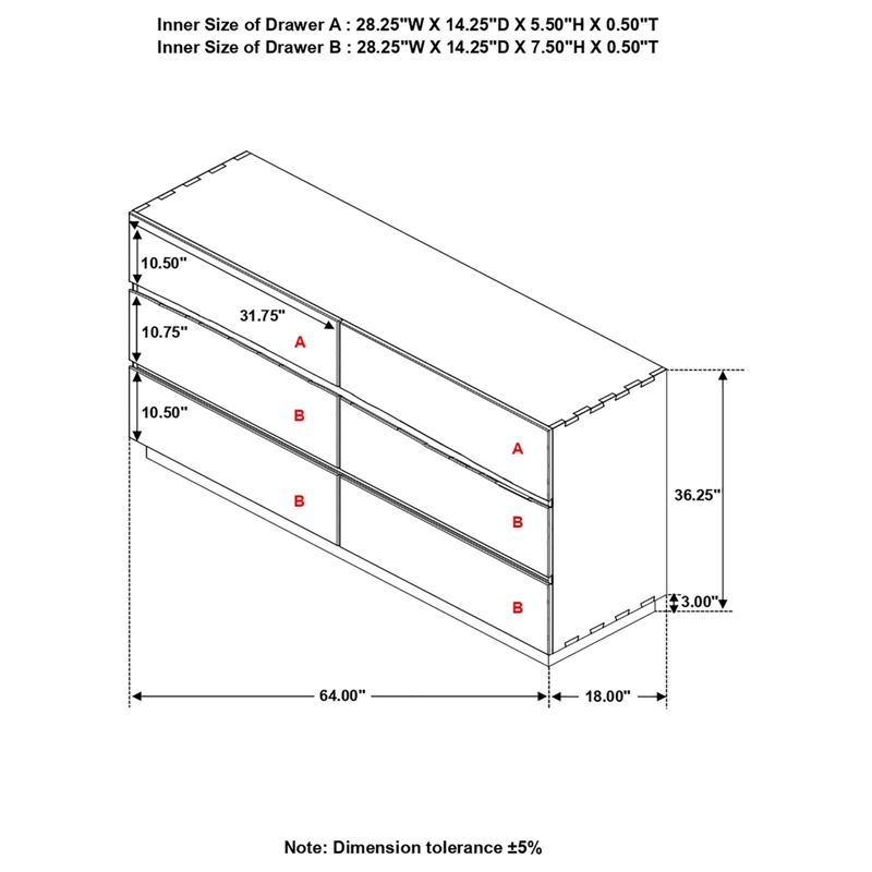 Winslow 6-drawer Dresser Smokey Walnut