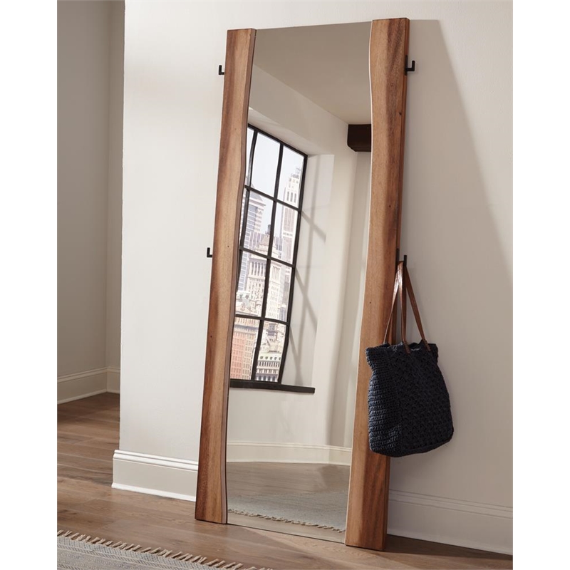 Winslow 31 x 76 Inch Standing Floor Mirror Smokey Walnut