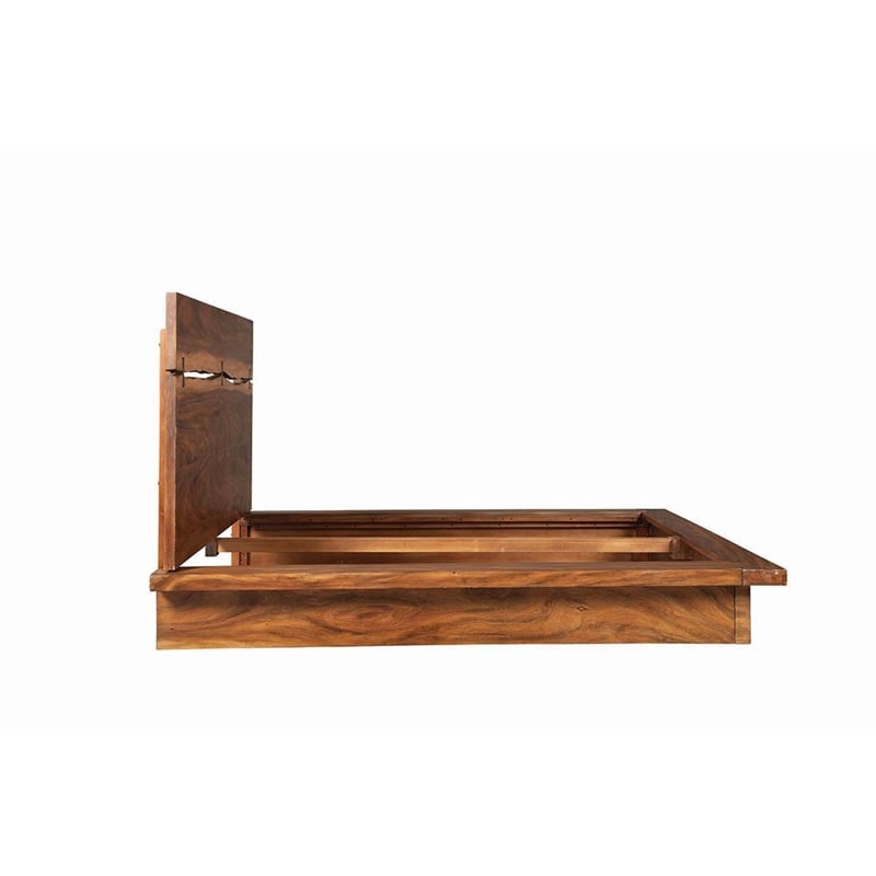 Winslow Wood Queen Panel Bed Smokey Walnut and Coffee Bean