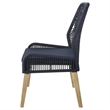 Nakia Woven Rope Dining Side Chairs Dark Navy