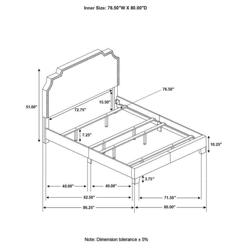 Tamarac Upholstered Eastern King Panel Bed Beige