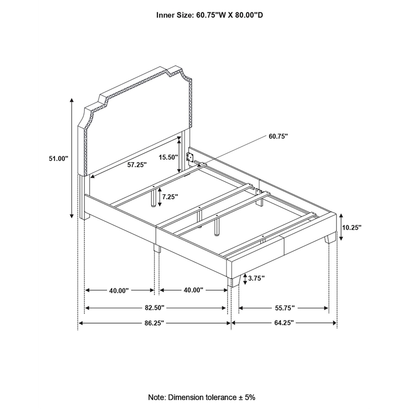 Tamarac Upholstered Queen Panel Bed Beige