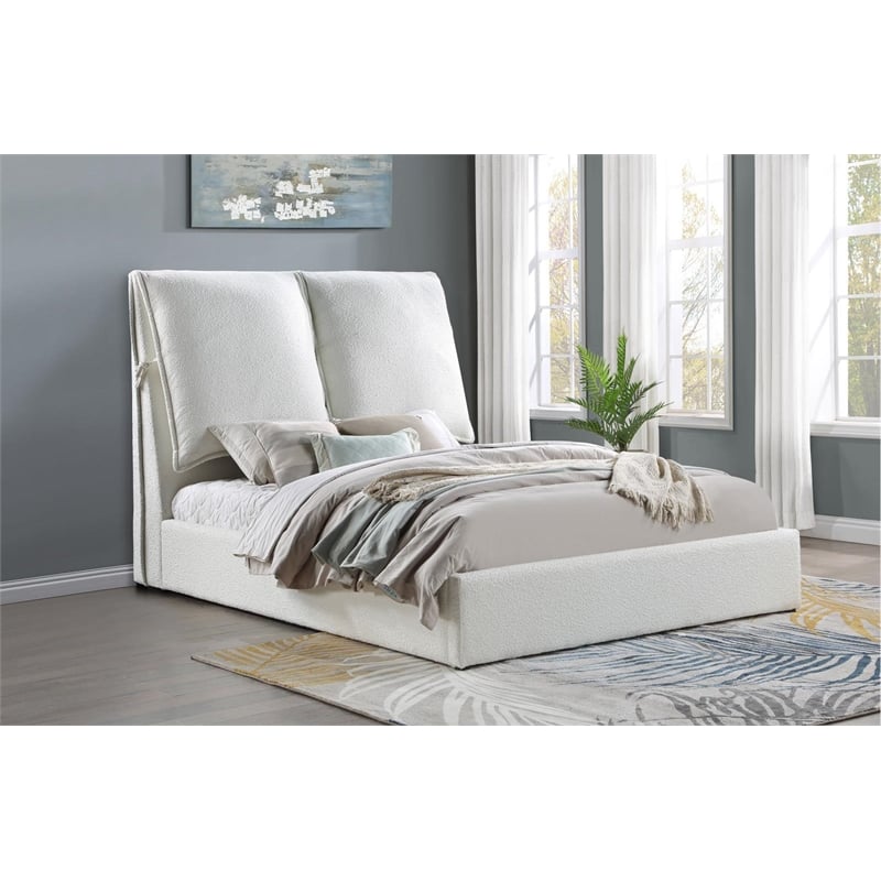 Gwendoline Upholstered Queen Panel Bed White