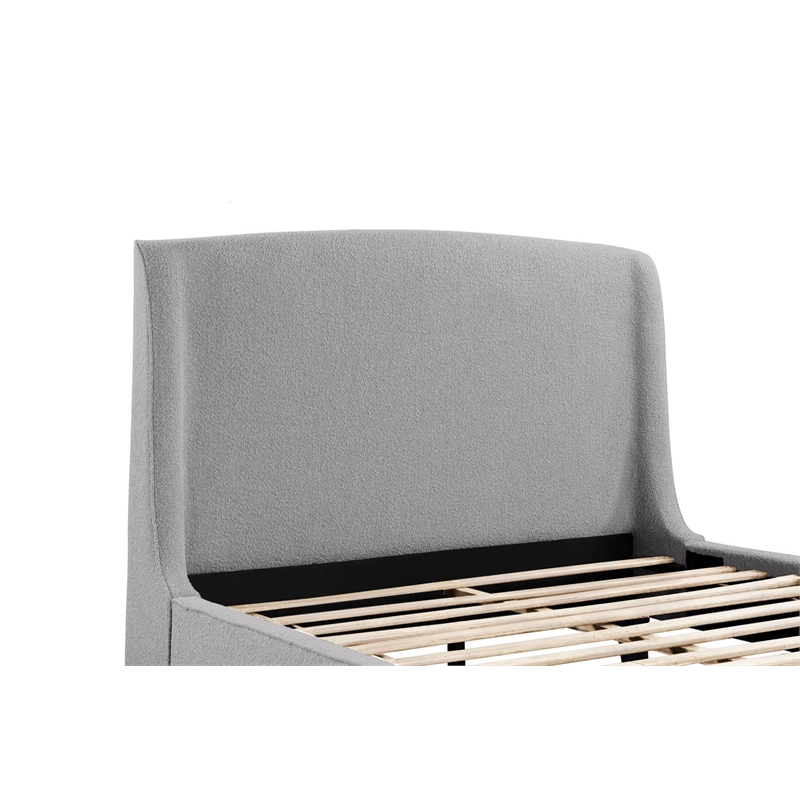 Mosby Upholstered Eastern King Wingback Bed Grey