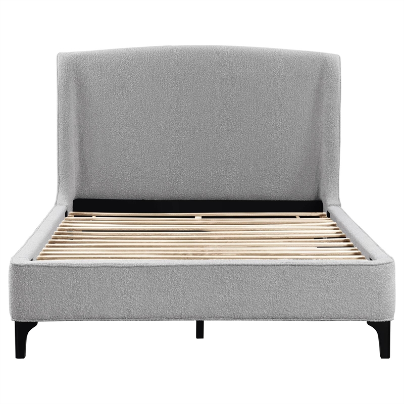 Mosby Upholstered Eastern King Wingback Bed Grey