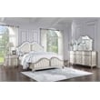 Coaster Evangeline 4-piece Wood Eastern King Bedroom Set in Silver Oak/Ivory