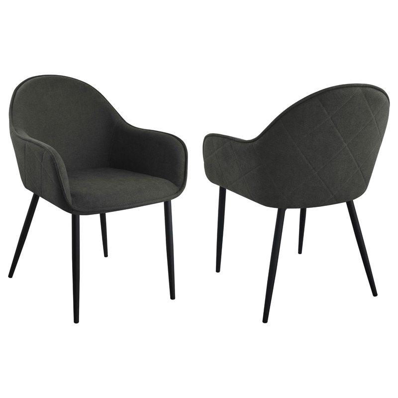 Emma Fabric Upholstered Dining Arm Chair Charcoal