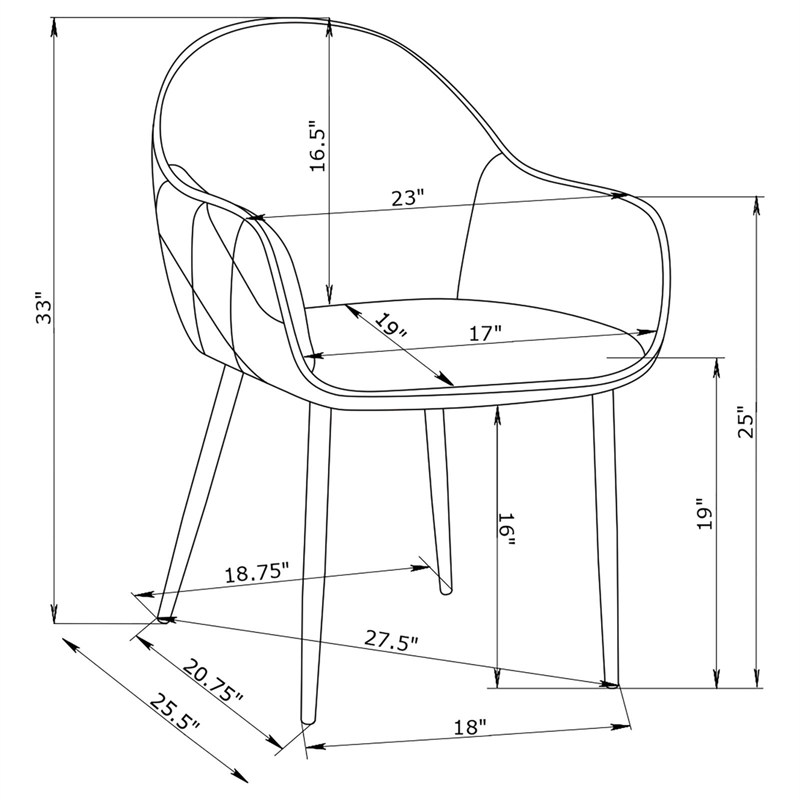 Emma Fabric Upholstered Dining Arm Chair Charcoal