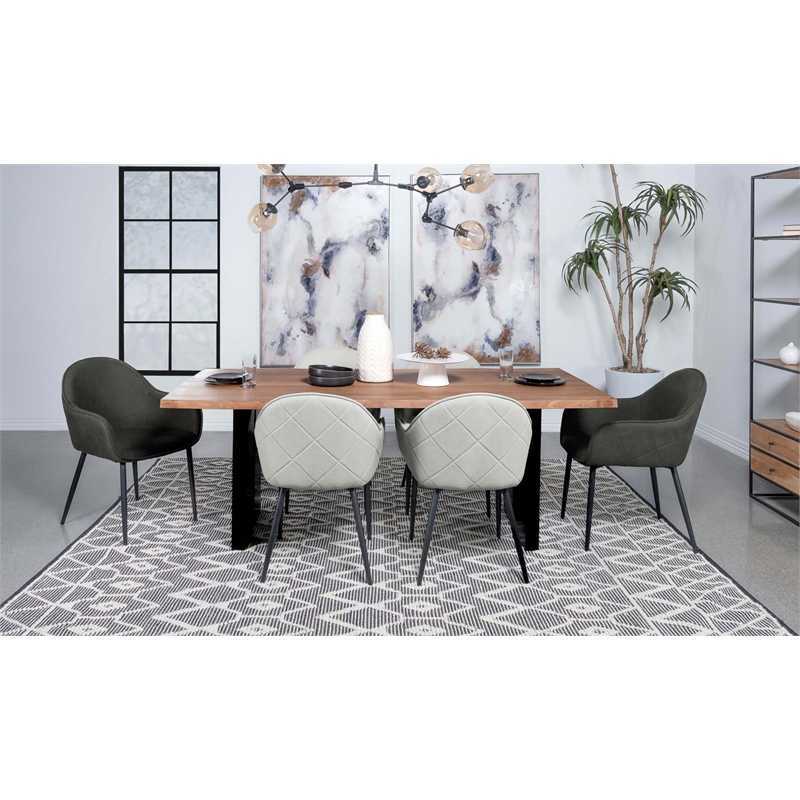 Emma Fabric Upholstered Dining Arm Chair Charcoal
