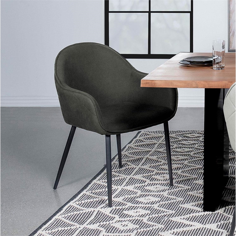 Emma Fabric Upholstered Dining Arm Chair Charcoal