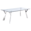 Alaia Rectangular 79-inch Glass Top Dining Table Chrome