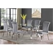 Alaia Rectangular 79-inch Glass Top Dining Table Chrome