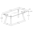 Alaia Rectangular 79-inch Glass Top Dining Table Chrome