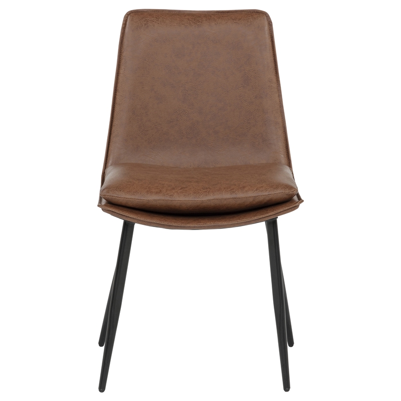 Coaster Ortega 19.75'' Faux Leather Dining Side Chair in Coffee