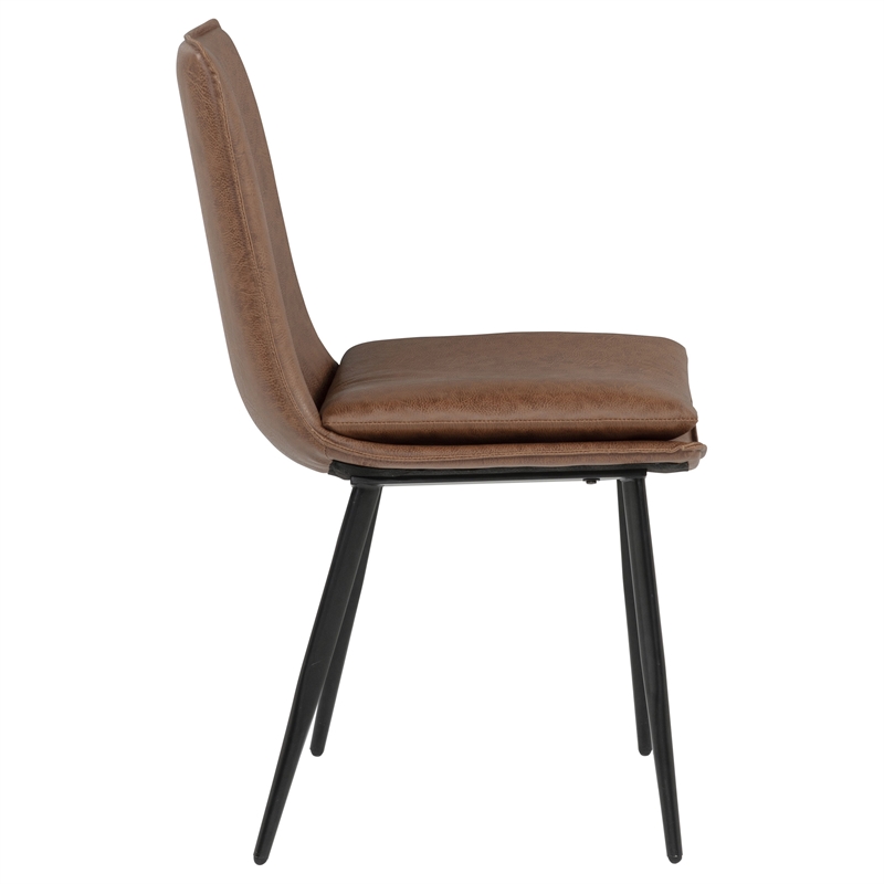 Coaster Ortega 19.75'' Faux Leather Dining Side Chair in Coffee