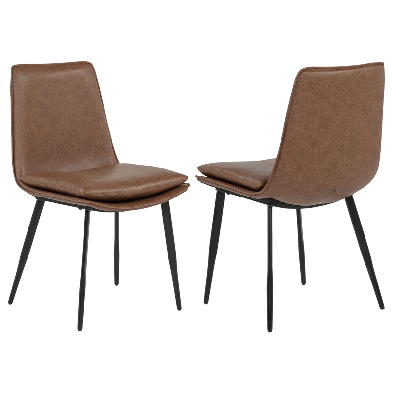 Coaster Ortega 19.75'' Faux Leather Dining Side Chair in Coffee