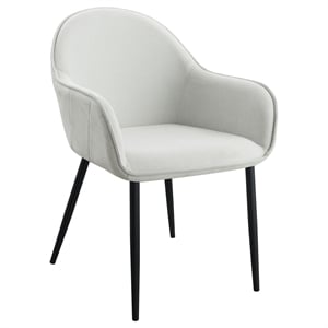 coaster emma fabric upholstered dining arm chair fog gray and black