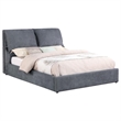 Coaster Laurel Upholstered Eastern King Panel Bed in Dark Gray