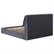 Coaster Laurel Upholstered Eastern King Panel Bed in Dark Gray