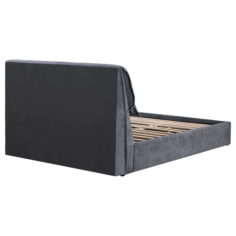 Coaster Laurel Upholstered Eastern King Panel Bed in Dark Gray