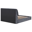 Coaster Laurel Upholstered Eastern King Panel Bed in Dark Gray