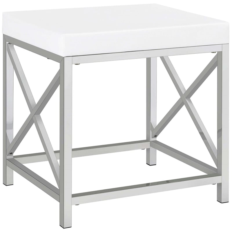 Eliza Vanity Set with Lighting & Stool White and Chrome