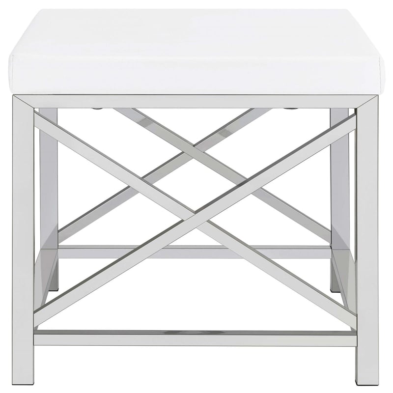 Eliza Vanity Set with Lighting & Stool White and Chrome