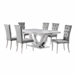 Kerwin 7-piece Rectangular Dining Table Set Grey and Chrome