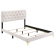 Coaster Kendall 4-piece Wood Queen Bedroom Set in White and Gold
