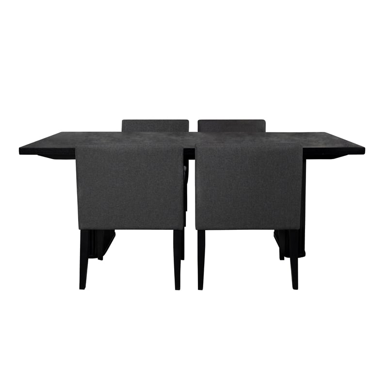 Catherine 5-piece Rectangular Dining Table Set Black
