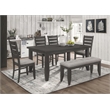 Dalila 6-piece Rectangular Dining Table Set Dark Grey